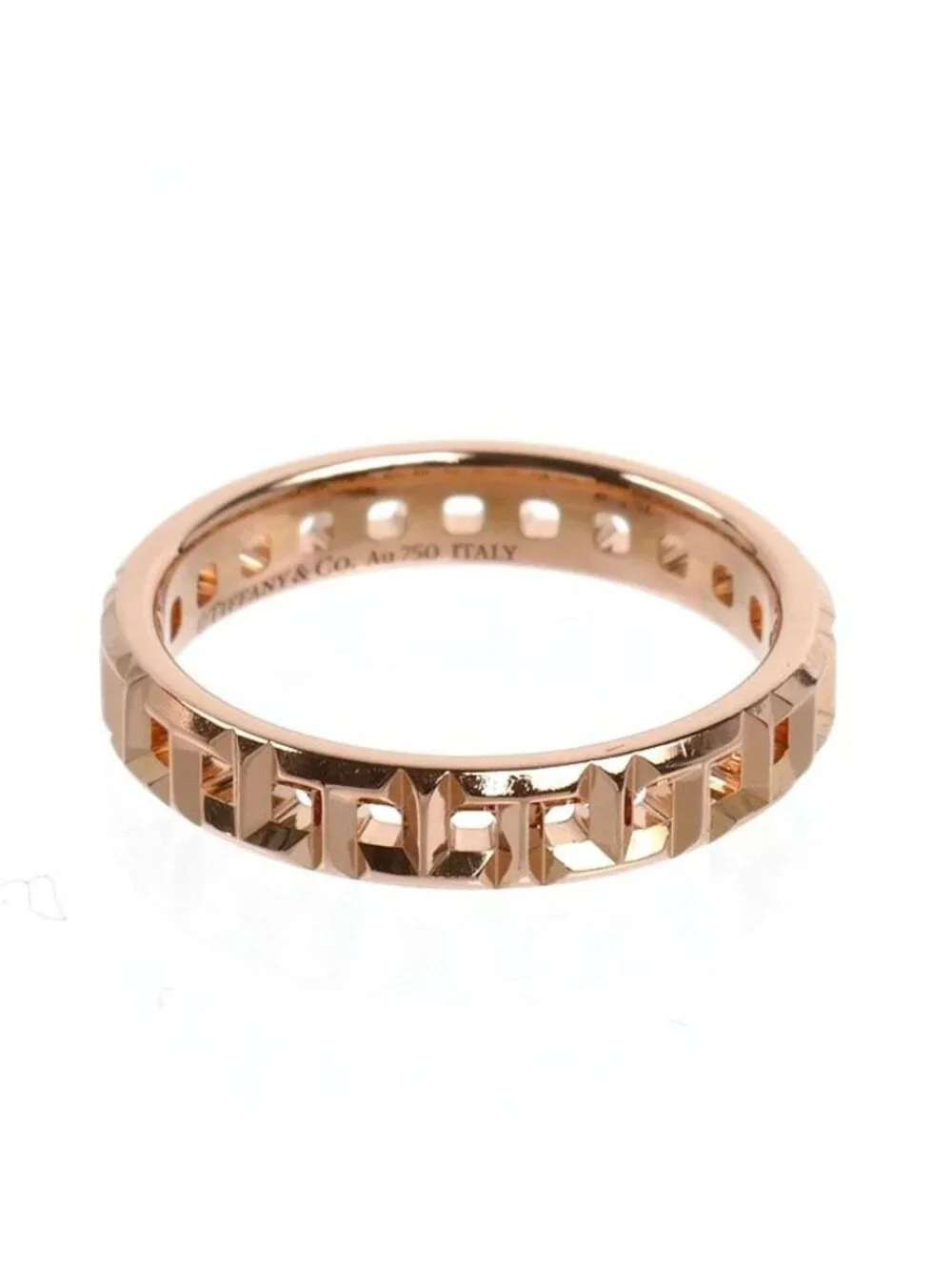 Tiffany & Co 18K Pink Gold T True Narrow Ring Vintage